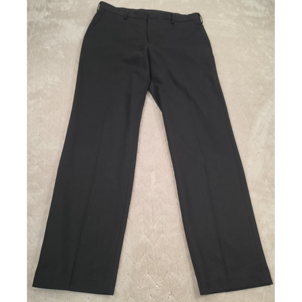 Van Heusen Flex Slim Fit Flat Front Stretch Pants Black Mens 34x32 - Picture 10 of 12